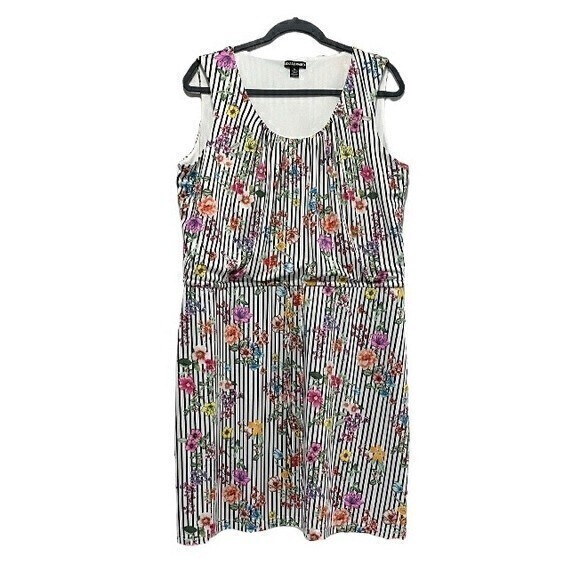 Nina‎ Leonard Floral and Stripe Dress Size XL - Picture 1 of 8